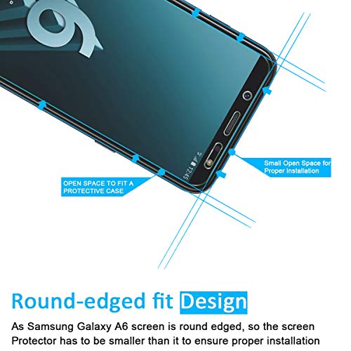 NEW'C 2 Unidades, Protector de Pantalla para Samsung Galaxy A6 (SM-A600F), Antiarañazos, Antihuellas, Sin Burbujas, Dureza 9H, 0.33 mm Ultra Transparente, Vidrio Templado Ultra Resistente