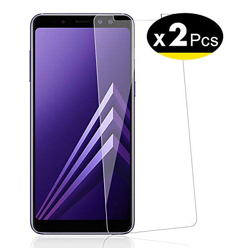 NEW'C 2 Unidades, Protector de Pantalla para Samsung Galaxy A8 (2018), Antiarañazos, Antihuellas, Sin Burbujas, Dureza 9H, 0.33 mm Ultra Transparente, Vidrio Templado Ultra Resistente