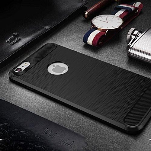 NEW'C Funda para iPhone 6/6S, Funda Protectora con absorción de Impactos y Fibra de Carbono [Silicone Gel Flex]