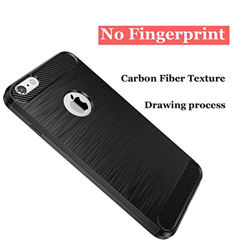 NEW'C Funda para iPhone 6/6S, Funda Protectora con absorción de Impactos y Fibra de Carbono [Silicone Gel Flex]