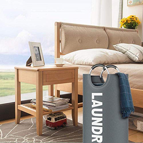 Newdora Bolsas para ropa sucia Cesto de Ropa Grande, Cesto de Ropa Plegable de Tela, Bolsa de Ropa Plegable, Caja de Lavado Plegable(Gris oscuro)