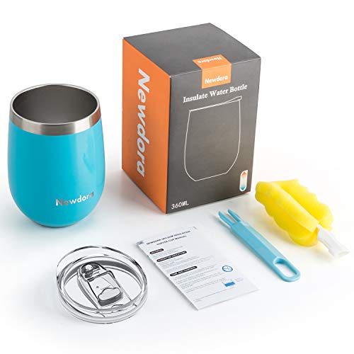 Newdora Termo Cafe 360ml, Taza Térmica de Viaje de Acero Inoxidable con 1 un Cepillo de Limpieza, Tazas Cafe Reutilizable para Niños & Adultos, Oficina, Deporte, Acampada, Gimnasio