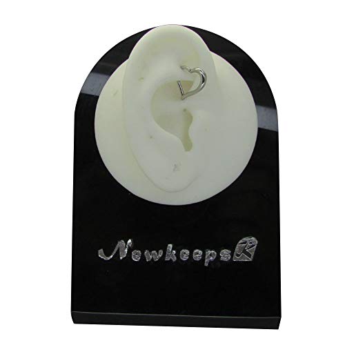 NewkeepsR 316L 16ga Acero quirúrgico Clikcer con bisagras Corazón Daith Helix Rook Piercing Ring