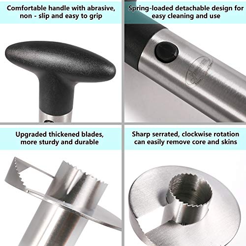 Newness Cortador de Piña de Acero Inoxidable,pelador de piña, Herramienta para el hogar y la Cocina con Cuchilla Afilada para Anillos de Frutas dicadas, [Mejorada, Reforzada, Gruesa]