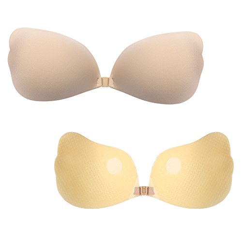NewPI Sujetador Adhesivo Invisible de Mujer, Bra Mujeres Silicone Invisible Sujetador Push Up Uso Diario, Vestido de Boda, Vestido de Noche.