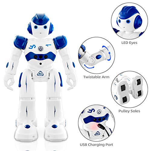 NEWYANG Robot de Juguete - Juguete Educativo electrónico Recargable Robot Juguete,Control Remoto Inteligente Programable Gesto Control Robot con Sensor de Movimiento,Juguete de Regalo para Niños