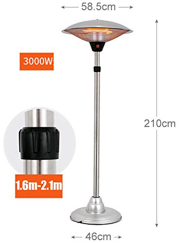 NFJ Radiador,Termoventilador Portátil,Tower Calefactor Infrarrojo para Exteriores,Calefactor De Exterior Eléctrico con 3 Ajustes De Calor, Montaje En Pared O sobre Soporte hasta,C