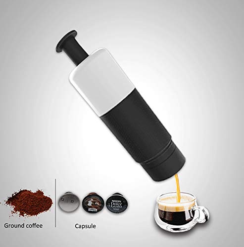 NHAO Nanopresso Máquina de Café Espresso Portátil Manual de la cápsula y Tierra de café Viajes de Camping Oficina Cocina,For Ground Coffee