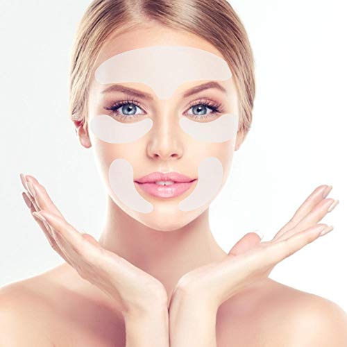 N/I 5PCS / Set Cara Etiqueta de Silicona Parches Antiarrugas Etiqueta de Frente Reutilizable Etiqueta engomada del Ojo Tiras faciales para Eliminar Arrugas para Alisar la Boca del Ojo o Las Arrugas