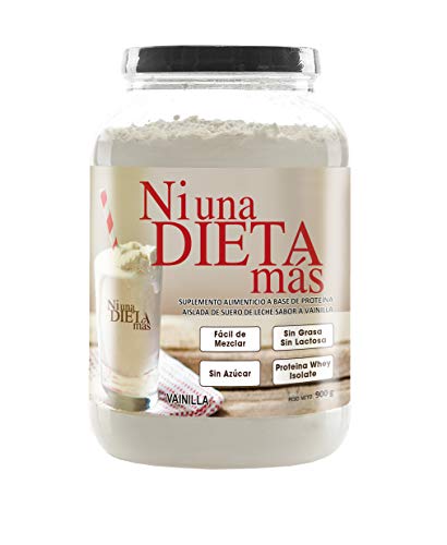 NI UNA DIETA MÁS - proteína whey isolate (deliciosa vainilla) 0 azúcar, 0 Lactosa, fácil de mezclar
