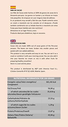 Nibs de Cacao (1kg), Esencia Natural del Chocolate - Sin Azúcares Añadidos - Producto Vegano, 100% Natural de la Amazonía Peruana