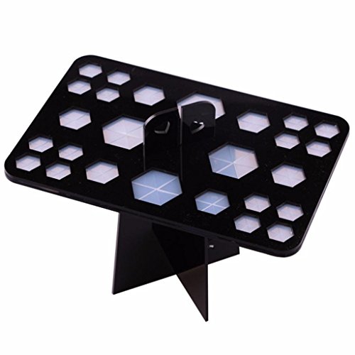 nicebuty 26 agujeros maquillaje plegable plegable aire secado maquillaje cepillo secador Árbol de acrílico soporte de soporte