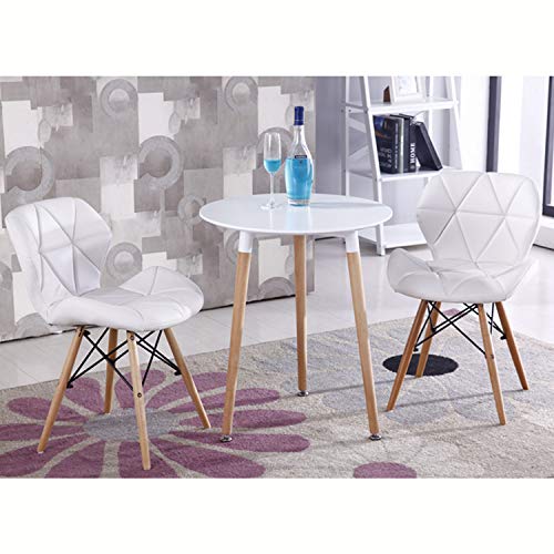 Nicemoods Set de 4 sillas de Comedor, Mariposa Tipo Respaldo Silla de Comedor, Inspirado Silla PU Retro Blanco Comedor Silla Oficina Silla Lounge
