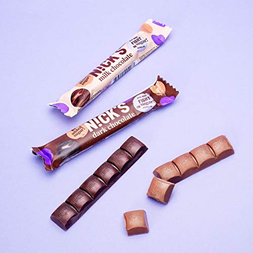 NICKS Favourite Mix, Barritas de chocolate surtidas, sin azúcar añadido, sin gluten (10 x 40g + 2 x 25g)