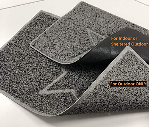 Nicoman Estrella Felpudo Logotipo en Relieve Rizos de Vinilo Entrada Bienvenido Lavable Alfombra-(Usar en Interiores y Exteriores), Pequeño (60x40cm), Gris