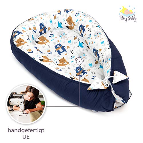 nido bebe recien nacido - reductor de cuna nidos para bebes cojin colecho gris blanco con estrellas negras 90 x 50 cm