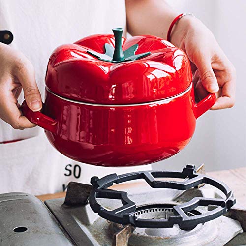 NIHAOA 2 litros de Esmalte Olla de Acero Cacerola con Tapa de guiso de Olla de cazuela de Leche for cocinar Las Verduras de fusión boilin Mantequilla (Color : -, Size : -)