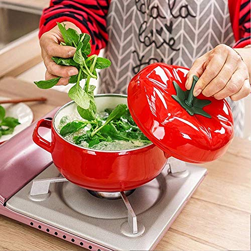 NIHAOA 2 litros de Esmalte Olla de Acero Cacerola con Tapa de guiso de Olla de cazuela de Leche for cocinar Las Verduras de fusión boilin Mantequilla (Color : -, Size : -)