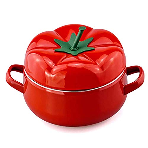 NIHAOA 2 litros de Esmalte Olla de Acero Cacerola con Tapa de guiso de Olla de cazuela de Leche for cocinar Las Verduras de fusión boilin Mantequilla (Color : -, Size : -)