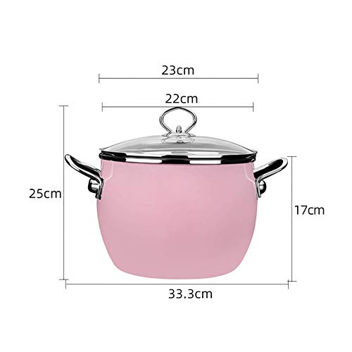NIHAOA Alimentos Durante Todo bebé Olla la Leche Olla aditivo Olla Olla de Esmalte Cacerola con Tapa de Vidrio 9x10inch (d22xh25cm) (Color : -, Size : -)