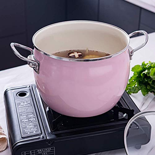 NIHAOA Alimentos Durante Todo bebé Olla la Leche Olla aditivo Olla Olla de Esmalte Cacerola con Tapa de Vidrio 9x10inch (d22xh25cm) (Color : -, Size : -)