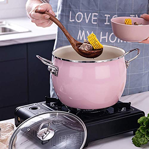 NIHAOA Alimentos Durante Todo bebé Olla la Leche Olla aditivo Olla Olla de Esmalte Cacerola con Tapa de Vidrio 9x10inch (d22xh25cm) (Color : -, Size : -)