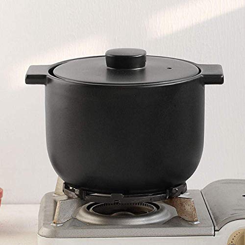 NIHAOA Ampliamente Utilizado Utensilios de Cocina guiso de actualización de Terracota de Salud y nutrición de Ahorro de energía de la Capacidad pote de Salud: Negro 4L (Color : -, Size : -)
