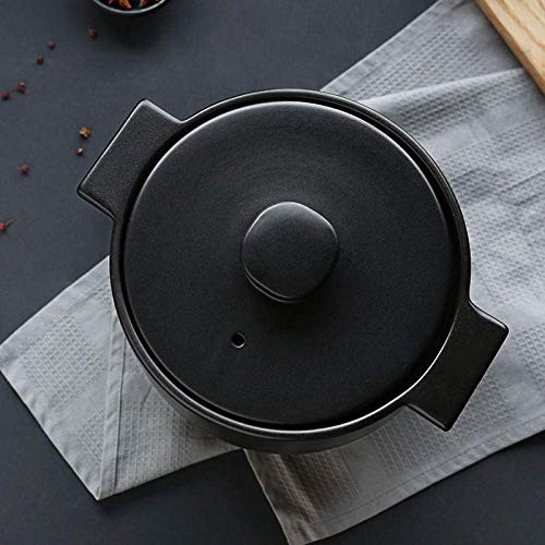 NIHAOA Ampliamente Utilizado Utensilios de Cocina guiso de actualización de Terracota de Salud y nutrición de Ahorro de energía de la Capacidad pote de Salud: Negro 4L (Color : -, Size : -)
