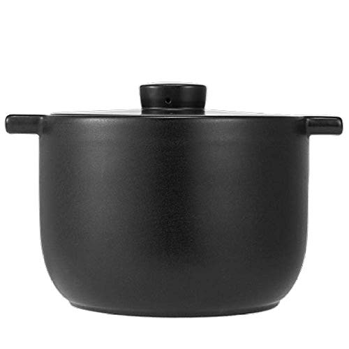 NIHAOA Ampliamente Utilizado Utensilios de Cocina guiso de actualización de Terracota de Salud y nutrición de Ahorro de energía de la Capacidad pote de Salud: Negro 4L (Color : -, Size : -)