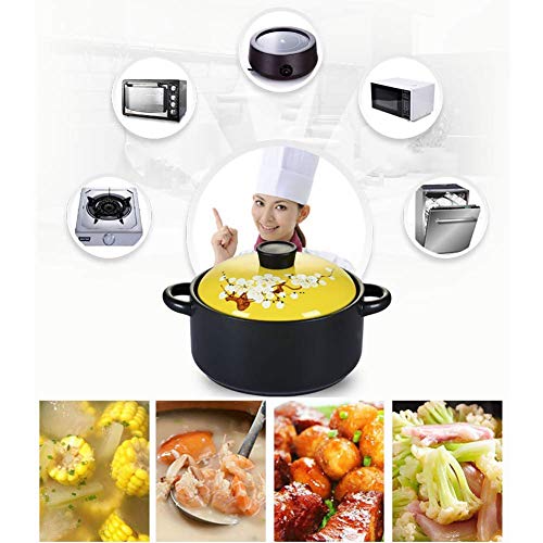 NIHAOA Cazuela cerámica-Revestido Resistente al Calor con Tapa y Mango de Esmalte Coloreado Antiadherente japonés pote de Tierra 6.3 (Color : -, Size : -)