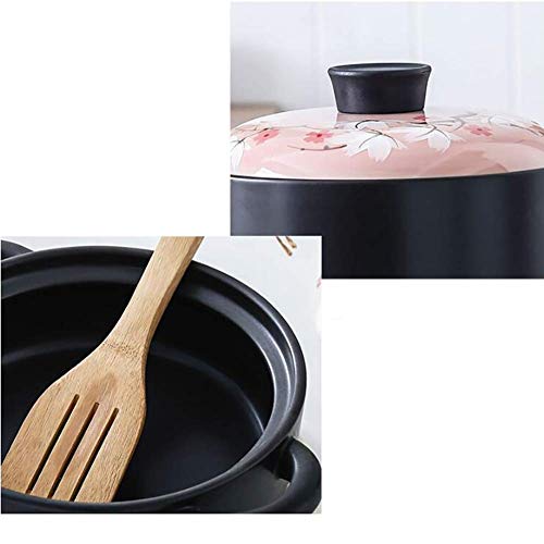 NIHAOA Crisol de Arcilla de Tierra Saludable Pot Pot Resistente al Calor Sopa de crisol de la Sopa Caliente Crisol con Esmalte del Color de la Tapa no se Pega cerámica cazuela 3 (Color : -, Size : -)