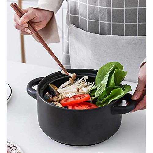 NIHAOA Crisol de Arcilla de Tierra Saludable Pot Pot Resistente al Calor Sopa de crisol de la Sopa Caliente Crisol con Esmalte del Color de la Tapa no pegajosa cazuela de cerámica 1