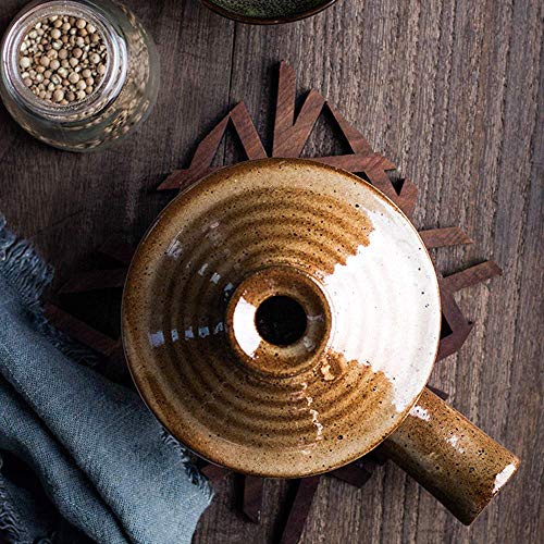 NIHAOA Mini Sopa de cerámica de Cuencos con Asas de Las ollas de Arcilla cazuela de cerámica Japonesa de Olla cazuela Resistente al Calor Tapa (Color : -, Size : -)