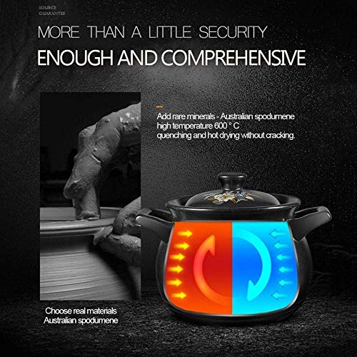 NIHAOA Terracota estofado de Olla de cazuela Arcilla Olla de cazuela cerámica cazuela de Barro - conducción de Calor rápida Incluso calentando Durable (Color : -, Size : -)