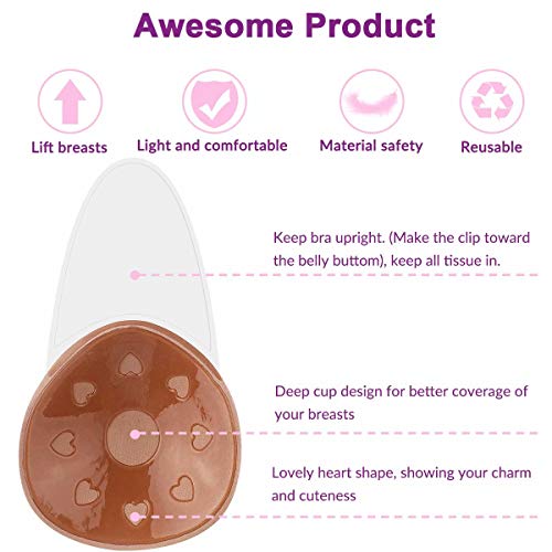 Niidor Levantamiento de Senos pétalos Silicona pezón Cubre Empuje hacia Arriba Pasteles Reutilizables Adhesivos para Mujeres-Nude L