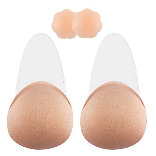 Niidor Levantamiento de Senos pétalos Silicona pezón Cubre Empuje hacia Arriba Pasteles Reutilizables Adhesivos para Mujeres-Nude L