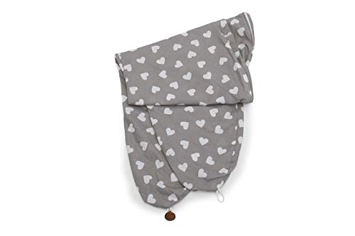 Niimo Cojin Lactancia Bebe y Almohada Embarazada Dormir XXL Multifuncion Funda Cojin 100% Algodon Desenfundable y Lavable Relleno de Poliester Multiusos Maternidad (Gris - Corazon Blanco)