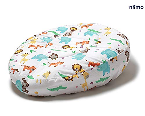Niivetto Almohada Embarazo Dormir y Cojin Lactancia Bebe XXL Funda 100% Algodon Desenfundable y Lavable Relleno de Fibra Hueca Poliester Siliconado by Niimo (Selva)