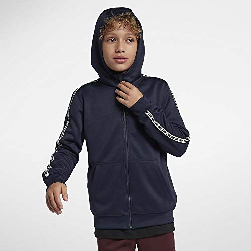 NIKE B NSW Repeat FZ Poly Hood Sudadera, Niños, Obsidian/White, M