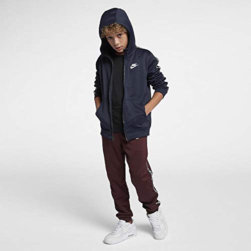 NIKE B NSW Repeat FZ Poly Hood Sudadera, Niños, Obsidian/White, M