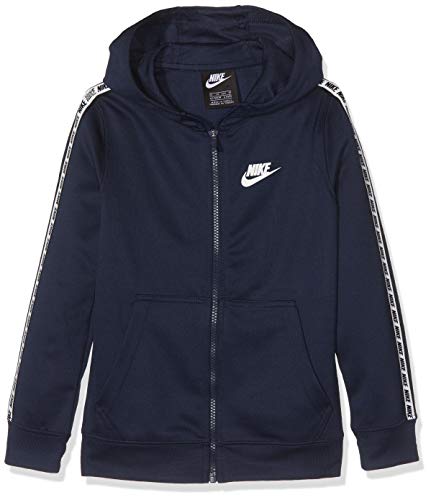 NIKE B NSW Repeat FZ Poly Hood Sudadera, Niños, Obsidian/White, M