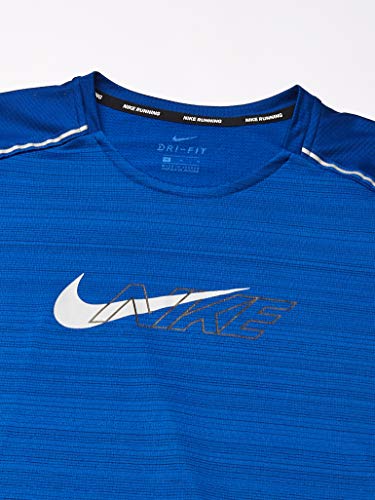 NIKE DF Miler Flash NV - Camiseta de Manga Corta para Hombre, Hombre, Camiseta, BV5397, Azul, Extra-Large