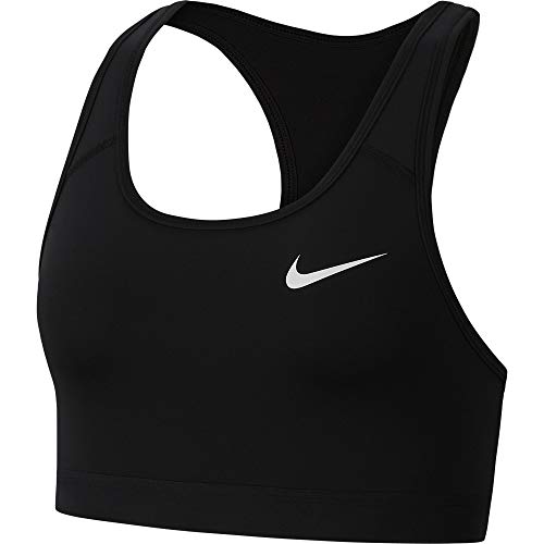 NIKE Med Band Bra Non Pad Sujetador de Deporte, Mujer, Black/Black/(White), S