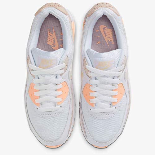 Nike W Air MAX 90, Zapatillas para Correr para Mujer, White Platinum Tint Barely Rose, 41 EU