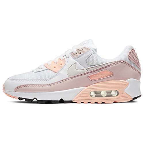 Nike W Air MAX 90, Zapatillas para Correr para Mujer, White Platinum Tint Barely Rose, 41 EU