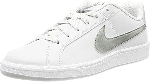 Nike Wmns Court Royale, Zapatillas de Gimnasia Mujer, Blanco (White / Metallic Silver), 38.5 EU