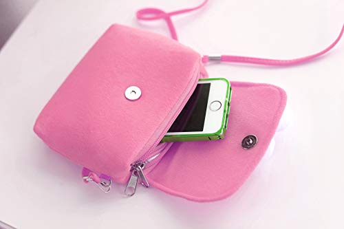 Niñas Bolso Joyas para niños Bolso Bandolera Niña de Peluche Lindos para niñas con Collar Pulsera Anillo y aretes Conjunto de Joyas Mi Primer Bolso para Vestir a niñas pequeñas y Juegos de rol