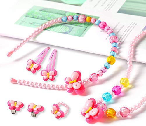 Niñas Bolso Joyas para niños Bolso Bandolera Niña de Peluche Lindos para niñas con Collar Pulsera Anillo y aretes Conjunto de Joyas Mi Primer Bolso para Vestir a niñas pequeñas y Juegos de rol