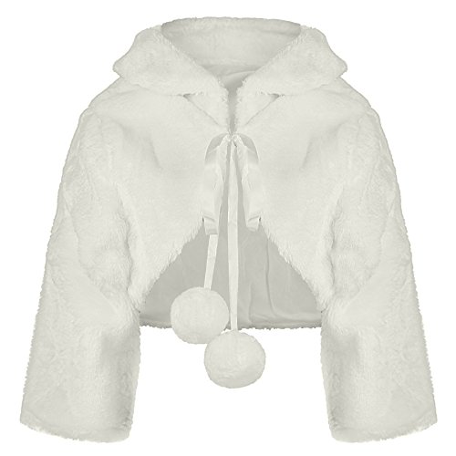 Niñas Chaqueta De Imitación De Piel De Manga 3/4 "208" En Crema 7-8 Años