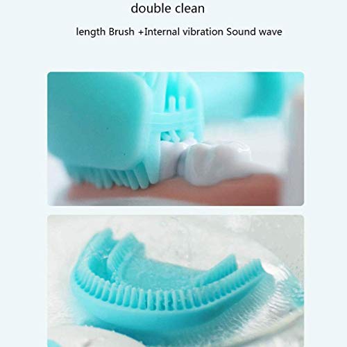 Niños automático del cepillo de dientes, cepillo de dientes del niño T Tipo Cepillo dental sónico 3 Modo limpieza Diversión cepillo Gran regalo de dibujos animados for niños de cumpleaños 300mAh, amar